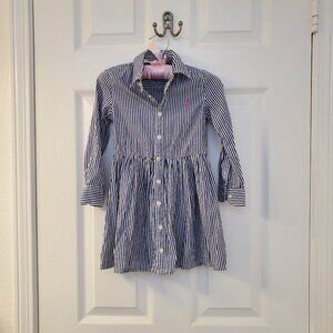 Polo blue/white striped lightweight dress